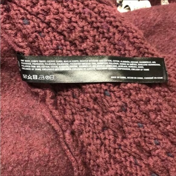 Saturday Sunday Anthropologie Women’s Open Front Cardigan, Wine, size M - Picture 8 of 8